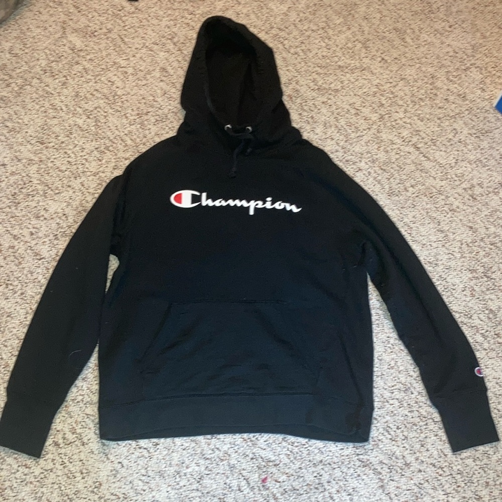 Women’s Champion Black Drawstring Pullover Hoodie